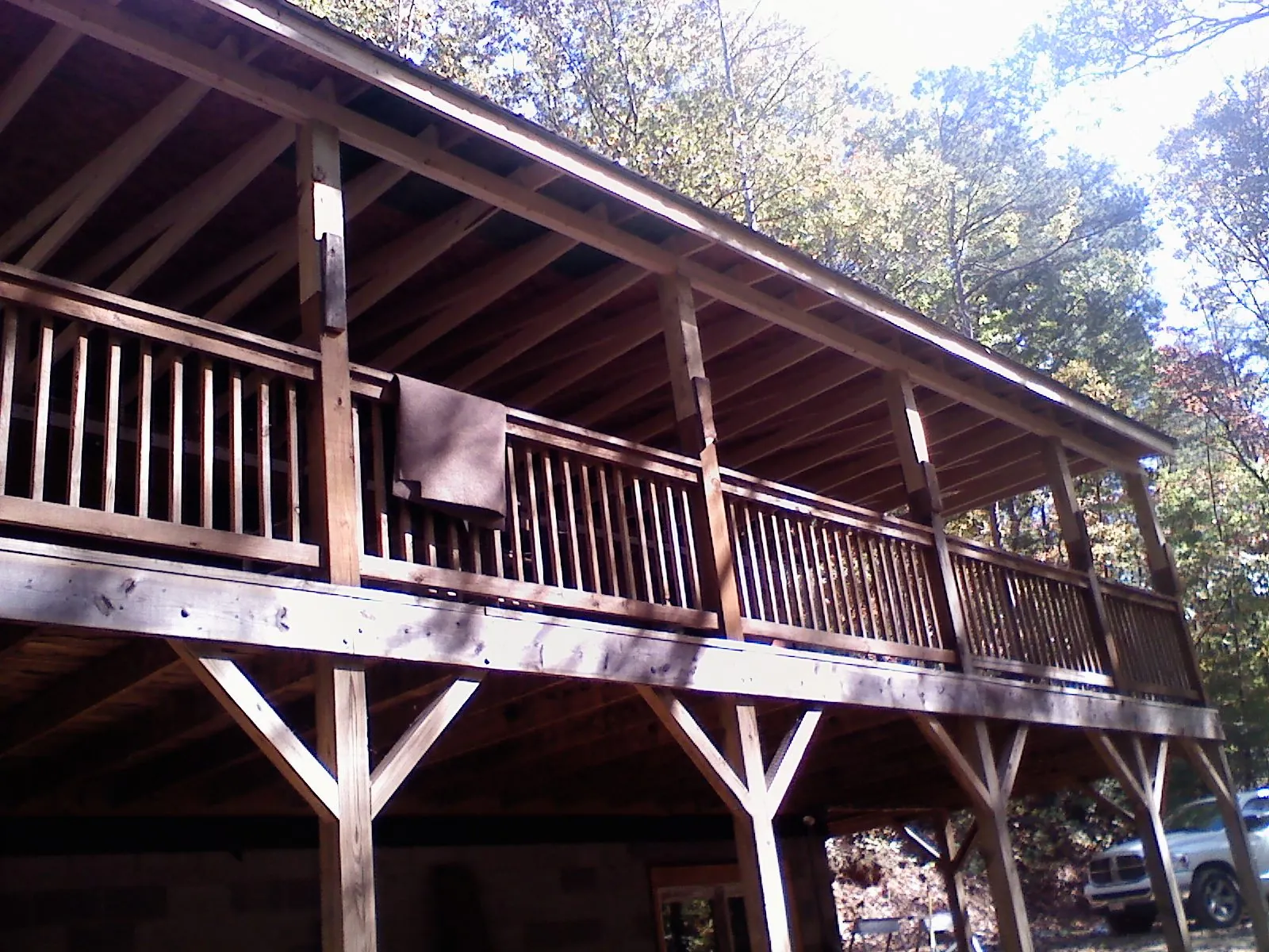 Timber framing under a new elevated porch and deck — Roof Leak Repair in Scituate by Roofing Brothers